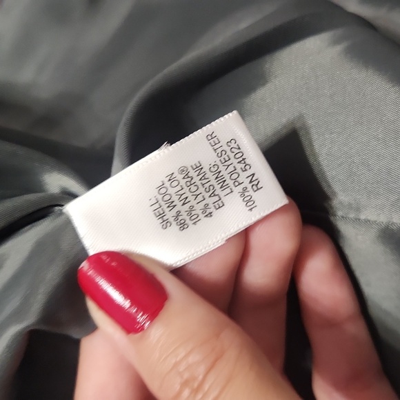 Y2K Banana Republic Petite Pinstriped Puff Sleeve Tailored Blazer Blouse - Picture 7 of 12